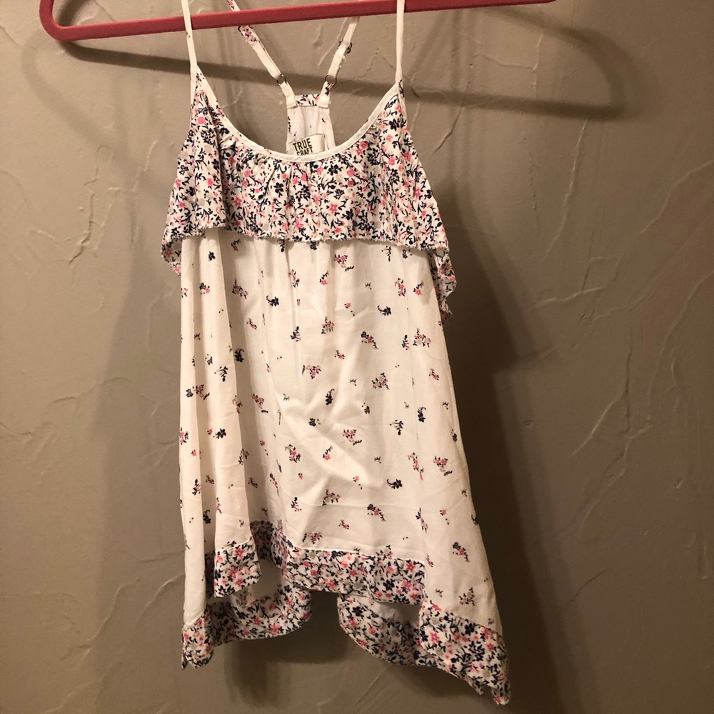 True craft floral tank top